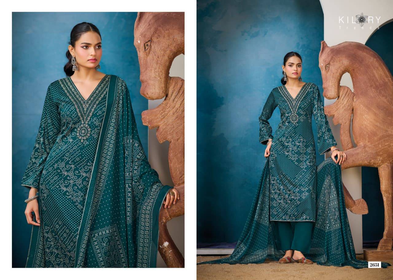 VICTORIA BY KILORY TRENDS 2651 To 2656 Series Stylish Beautiful Colourful GAJJI SILK Dresses At Wholesale Price